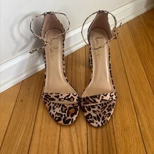 Leopard Print Ankle Strap Heels